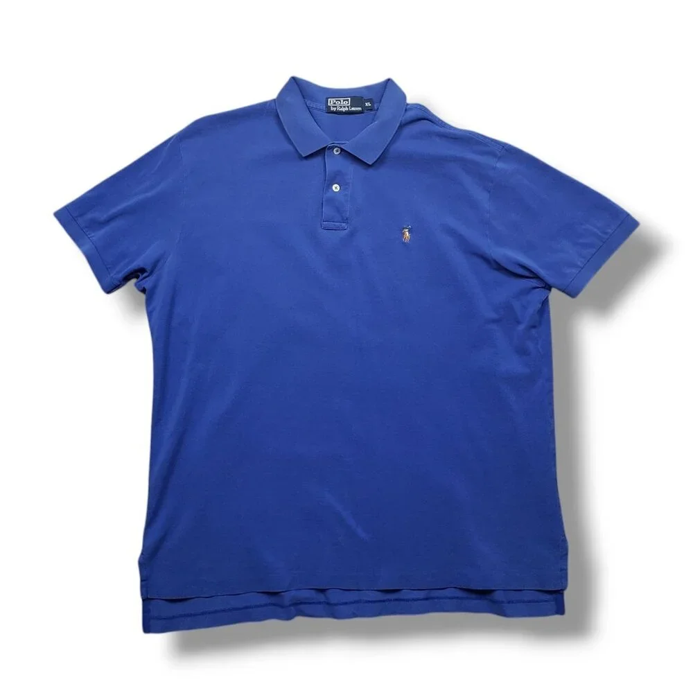 Polo Ralph Lauren Polo Shirt Mens XL Blue‎ Embroidered Logo Short Sleeve